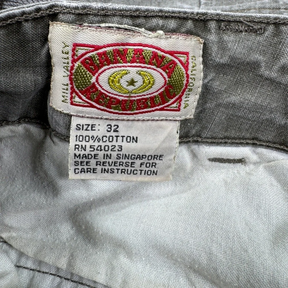 Banana‎ Republic Mens Cargo Pants Vintage Grey 32 Cotton Utility Pockets